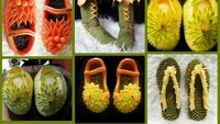 Tika adalah wanita asal Sumedang, sudah lama ia menekuni seni mengukir buah dan sayuran untuk dijadikan karya seni. Beberapa hasil karyanya dibuat dengan konsep berbentuk alas kaki mulai sandal hingga sepatu. Foto: instagram tika_garnish