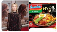 Wah, corak baju yang dikenakan aktris berdarah Amerika-Irlandia itu memang terlihat senada dengan bungkus mie instan rasa Ayam Geprek. Keduanya sama-sama bercorak hitam dan merah. Foto: Twitter @frencesha