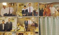 Foto Ma'ruf Amin serta Mahfud MD yang dipajang di dinding restoran (Kurnia/detikcom)