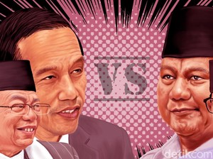 Quick Count Sementara Konsepindo: Jokowi 53,37% Prabowo 46,63%