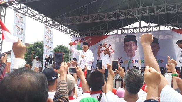 Cawapres Ma'ruf Amin kampanye akbar di Bogor, Jumat (5/4/2019)