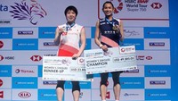 Satu-satunya gelar juara yang lepas dari tangan China adalah di nomor tunggal putri. Juara Malaysia Terbuka di sektor itu menjadi milik Tai Tzu Ying (Taiwan). Dia mengalahkan Akane Yamaguchi dari Jepang dengan skor 21-16, 21-19. Sadiq Asyraf/AFP.
