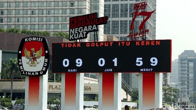 Layar Hitung Mundur Pilpres 2019 Mejeng di Bundaran HI