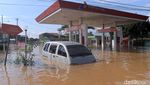Potret SPBU Terendam Banjir di Kabupaten Bandung