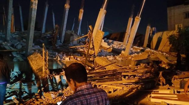  Lokasi bangunan kafe yang roboh di Ring Road Medan