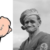 Kreator Popeye terinspirasi dari Frank Rocky Fiegel. Ia adalah seorang pria kuat dan berotot yang sering terlibat dalam perkelahian. Frank merupakan sosok legendaris yang juga terkenal dengan ciri khas suka menghisap pipa dan bergigi ompong. Foto: Dok. Brightside, Wikipedia