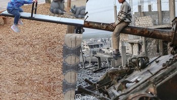 Dia ingin memperlihatkan pada dunia ada ketimbangan yang terjadi di muka bumi ini.  Foto: Uğur Gallenkuş