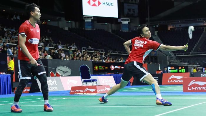 Mohammad Ahsan/Hendra Setiawan melangkah ke semifinal Singapura Terbuka 2019 (Foto: dok. Humas PBSI) Mohammad Ahsan/Hendra Setiawan melangkah ke semifinal Singapura Terbuka 2019 (Foto: dok. Humas PBSI)