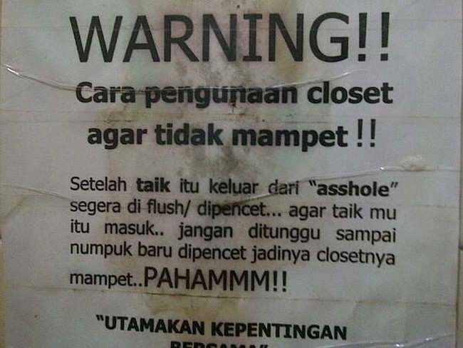 Tutorial cara penggunaan wc untuk anak kosan demi kenyamanan bersama. Foto: Istimewa