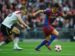 David Villa mengunci kemenangan Barca menjadi 3-1. Mantan striker Valencia itu mencetak gol di menit ke-69. (Foto: Laurence Griffiths/Getty Images)