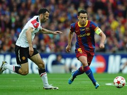 Xavi Hernandez paling banyak menciptakan umpan di laga ini. Ada 148 umpan dengan akurasi 95,3%. (Foto: Laurence Griffiths/Getty Images)