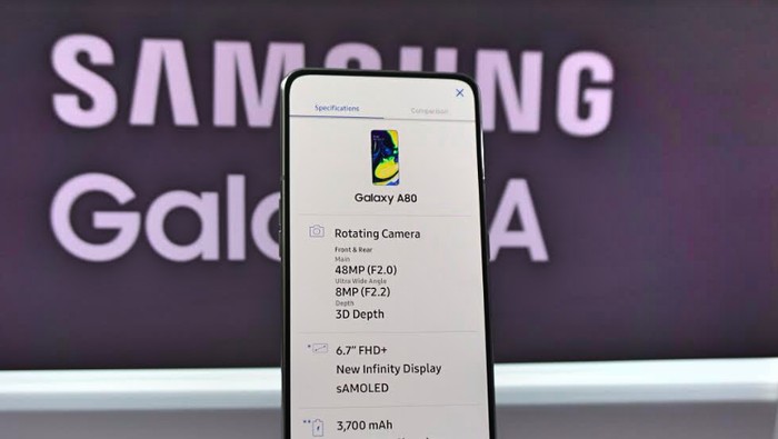 Samsung Galaxy A80. (Foto: Firdaus Anwar/detikinet) Samsung Galaxy A80. (Foto: Firdaus Anwar/detikinet)