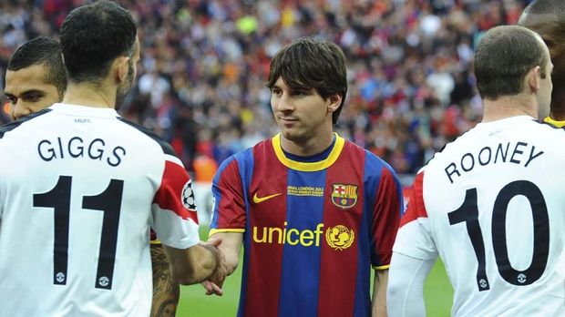 Lionel Messi bakal menjalani pertemuan kali kelima lawan Manchester United. (