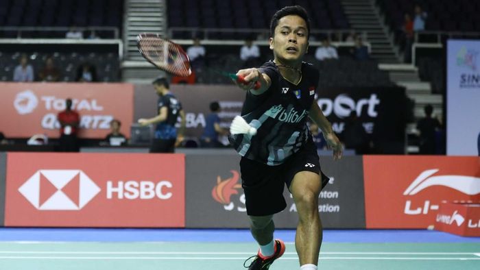 Anthony Sinisuka Ginting lolos babak kedua SIngapura Terbuka 2019. (dok. Humas PBSI) Anthony Sinisuka Ginting lolos babak kedua SIngapura Terbuka 2019. (dok. Humas PBSI)
