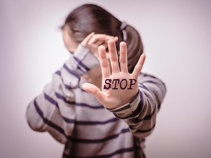 Stop violence against women, Human rights day, freedom concept, alone, sadness, emotional.