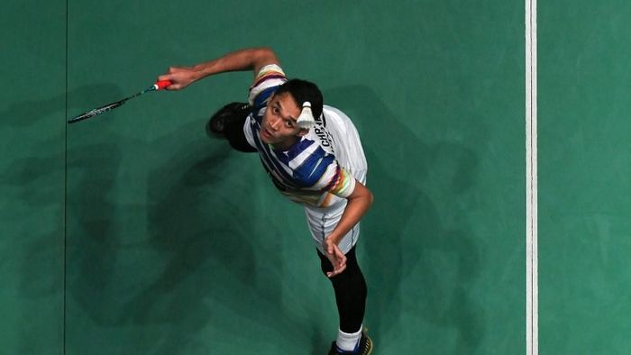 Pemain tunggal putra Indonesia, Jonatan Christie. (Foto: Mohd Rasfan/AFP)