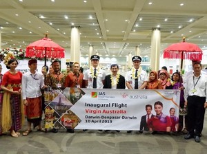 Perdana, Virgin Australia Bawa 131 Penumpang dari Darwin ke Bali
