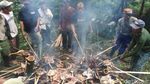 Potret Ratusan Ayam Dibakar di Perayaan Wangan Cenginging