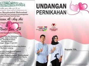 Pendukung Jokowi dan Prabowo Nikah, Undangannya Pose 01-02