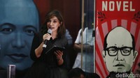 Jurnalis senior Najwa Shihab hadir dalam acara sarasehan budaya di gedung KPK.