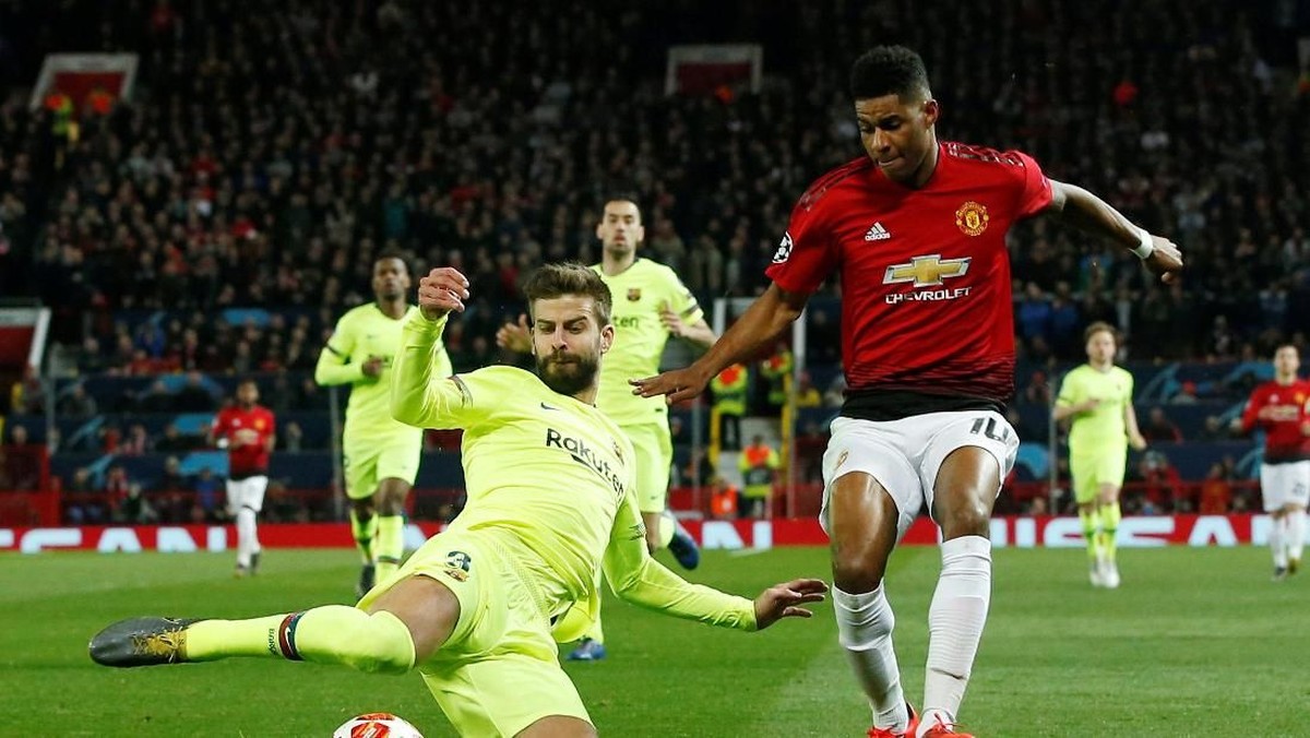 Manchester United kalah 0-1 dari Barcelona di leg pertama perempatfinal Liga Champions yang digelar di Old Trafford (Foto: Reuters)