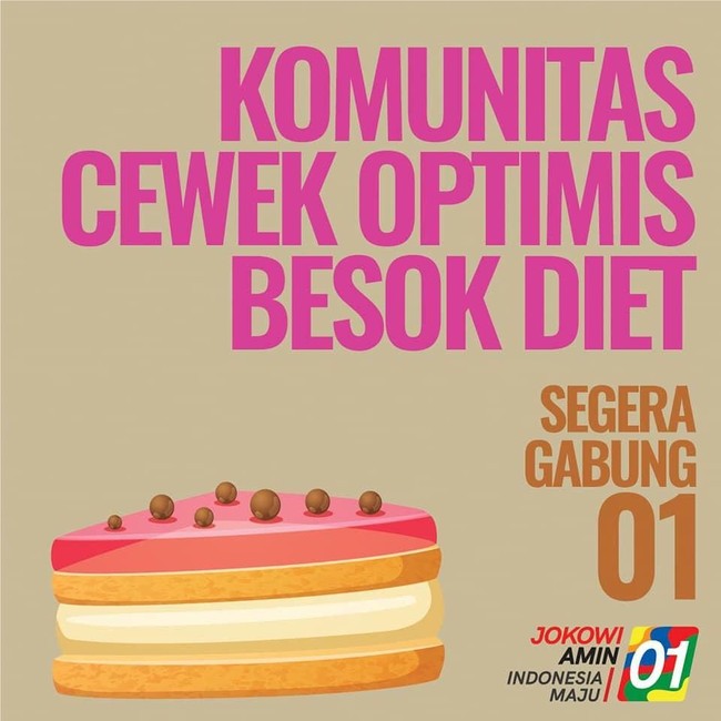 Komunitas cewek optimis besok diet segera gabung 01. Foto: instagram @teplete