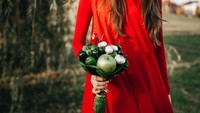 Dominan warna hijau, ada buah apel, cabe hijau, jamur, jalapeno, hingga bawang putih yang menarik.Foto: Facebook Valgomapuokste