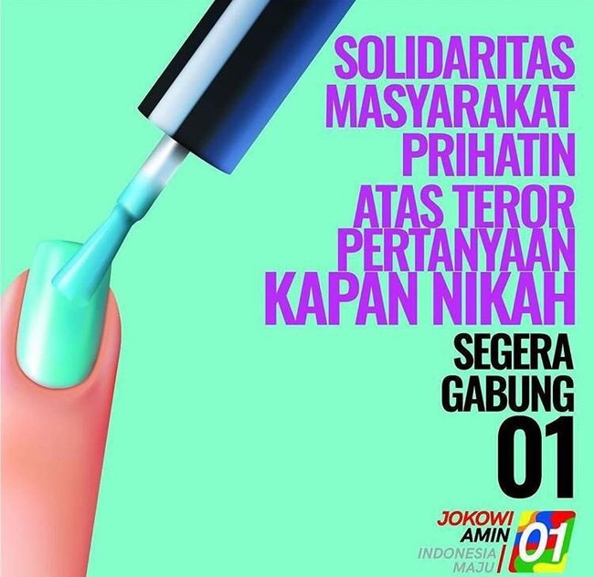 Solidaritas masyarakat prihatin atas teror pertanyaan kapan nikah segera gabung 01. Foto: instagram @teplete