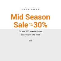 Mencari perlengkapan rumah yang cantik? Anda bisa mengunjungi Zara Home di Senayan City. Di sana, Anda bisa mendapati diskon 30% pada lebih dari 500 item. Jangan sampai kelewatan! Foto: Twitter Senayan City