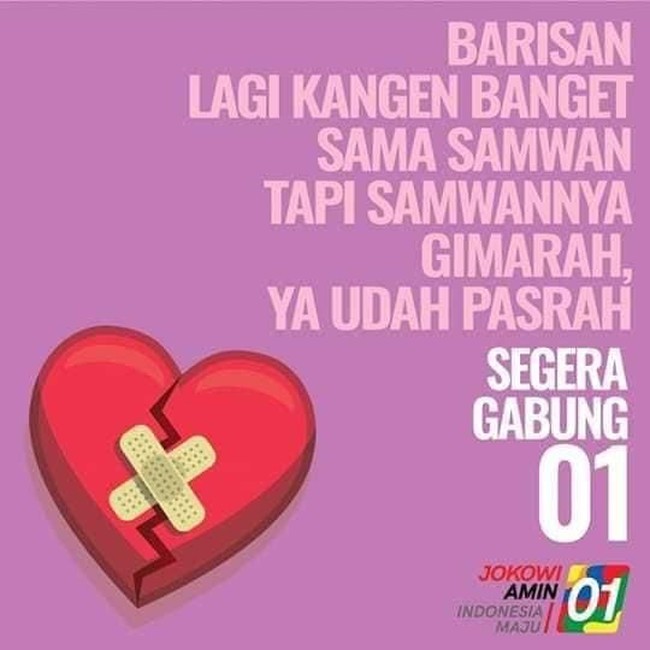 Barisan lagi kanget banget sama someone tapi someone-nya lagi marah, ya udah pasrah, segera gabung 01. Foto: instagram @teplete