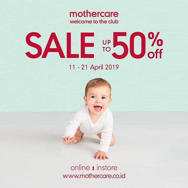 Untuk para ibu, jangan lewatkan gelaran diskon dari Mothercare. Diskon hingga 50% bisa dinikmati hingga 21 April 2019. Foto: Twitter Senayan City