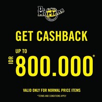 Sedangkan Dr. Marten menawarkan promo cashback. Tak tanggung-tanggung, brand sepatu legendaris berikut memberikan cashback hingga Rp 800 ribu untuk item-item yang harganya normal atau tidak didiskon. Promo ini pun berlaku hingga 21 April. Foto: Twitter Senayan City