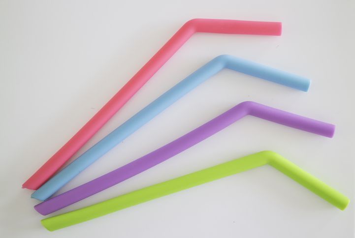 Silicone drinking straw for reusable, stock photo