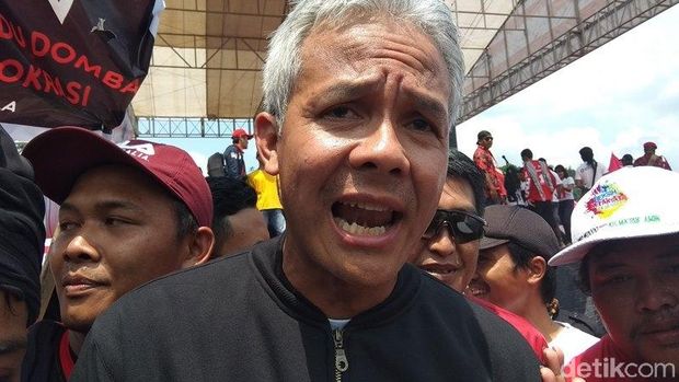 Ganjar Pranowo saat kampanye di Magelang, Sabtu (13/4). 