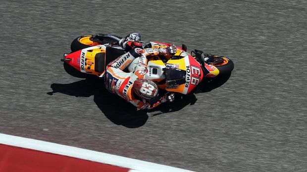 Marc Marquez mengalami kecelakaan di MotoGP Amerika Serikat.