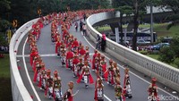 Penampilan tari Jejer Gandrung Kembang Menur menjadi bagian dalam kampanye terbuka terakhir Jokowi-Maruf Amin di Jakarta.