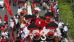Keren! Ada Atraksi Sisingaan di Konvoi Pendukung Jokowi-Amin