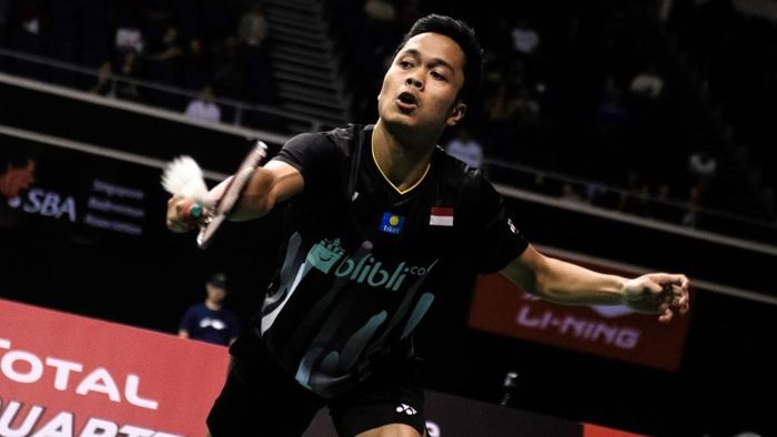 Anthony Sinisuka Ginting akan berlaga di final Singapura Terbuka 2019 (Foto: Theodore LIM / AFP) Anthony Sinisuka Ginting akan berlaga di final Singapura Terbuka 2019 (Foto: Theodore LIM / AFP)