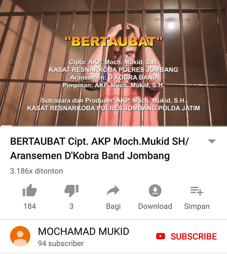 Ciptakan Lagu Religi, Cara Polisi Jombang Bentengi Milenial dari Narkoba Ciptakan Lagu Religi, Cara Polisi Jombang Bentengi Milenial dari Narkoba