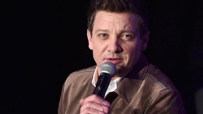 LOS ANGELES, CA - APRIL 07: Jeremy Renner speaks onstage during Marvel Studios Avengers: Endgame Global Junket Press Conference at the InterContinental Los Angeles Downtown on April 7, 2019 in Los Angeles, California.  (Photo by Alberto E. Rodriguez/Getty Images for Disney)