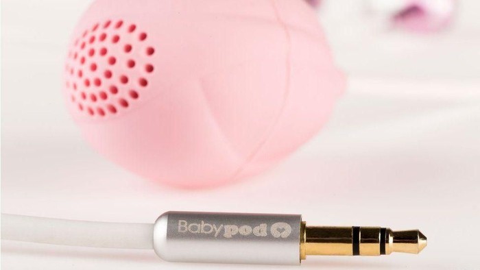 Speaker untuk bayi dalam kandungan ini dimasukkan langsung ke vagina. (Foto: Babypod/BBC) Speaker untuk bayi dalam kandungan ini dimasukkan langsung ke vagina. (Foto: Babypod/BBC)