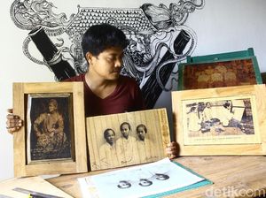 Perajin Lukisan Kayu Bergambar Kartini Kebanjiran Pesanan