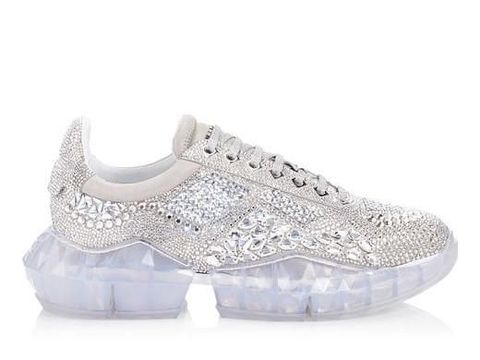 Sneakers Jimmy Choo bertabur Swarovski.