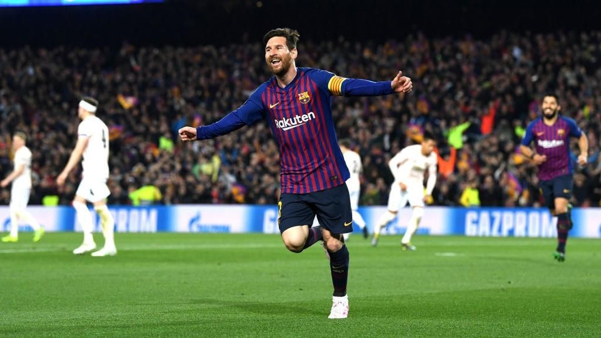 Lionel Messi mencetak dua gol untuk mengantar Barcelona lolos ke semifinal Liga Champions (Foto: David Ramos/Getty Images)