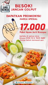 5 Restoran Artis Ini Tawarkan Promo Pemilu 17 April 2019 Menarik