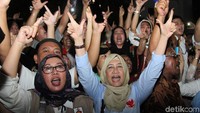 Begini suasana saat pendukung Prabowo merayakan kemenangan.