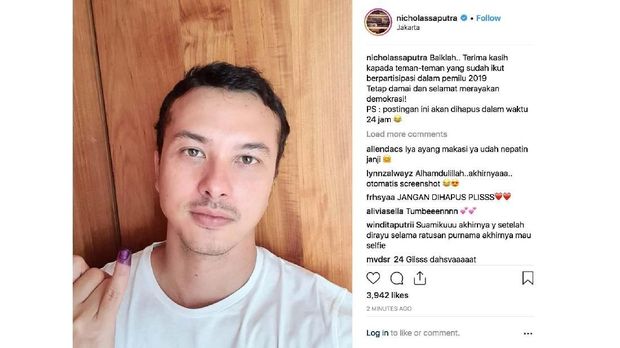 'Selfie' Nicholas Saputra 'Segarkan' Pemilu 2019