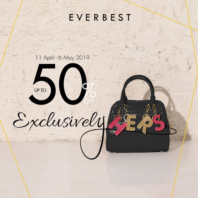 Anda yang memfavoritkan sepatu keluaran Everbest juga bisa mendapati opsi-opsi diskon. Di Grand Indonesia, brand itu juga menawarkan diskon hingga 50%. Jika belum sempat ke mal hari ini, penawaran menarik tersebut berlaku sampai 6 Mei 2019. Foto: Instagram