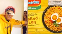 Nggak kalah unik, ada Mie Keriting Goreng Telur Asin yang sama dengan tampilan Atta berwarna kuning ini. Foto: Twitter AgamaIndomie/ayik_ms