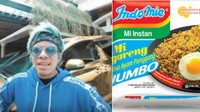 Netizen pun dibuat ngakak dengan foto-foto usil ini. Saat Atta pakai kacamata dan hoodie biru, gayanya kayak Mi Goreng Rasa Ayam Panggang Jumbo. Foto: Twitter AgamaIndomie/ayik_ms